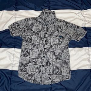 Bold blue button down boys size 4 shirt